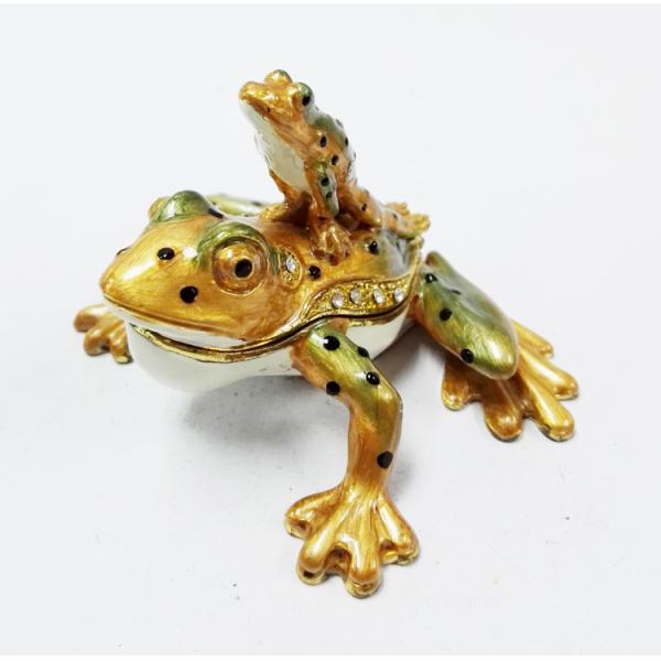 The Frog Prince with baby beautiful shape metal jewelry box antique metal jewelry box