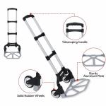 Folding Hand Truck Dolly, 264 Lb Capacity Heavy-Duty Luggage Trolley Cart