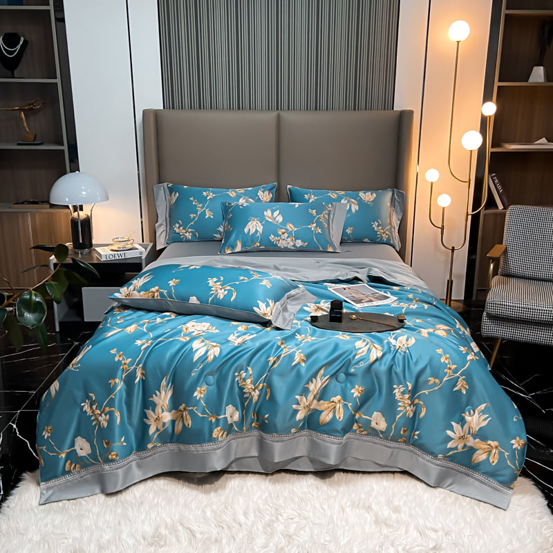 Bedroom Sheet Pillowcase Sets 100% Lyocell Digital Printed Bedding Sheet Set 2022