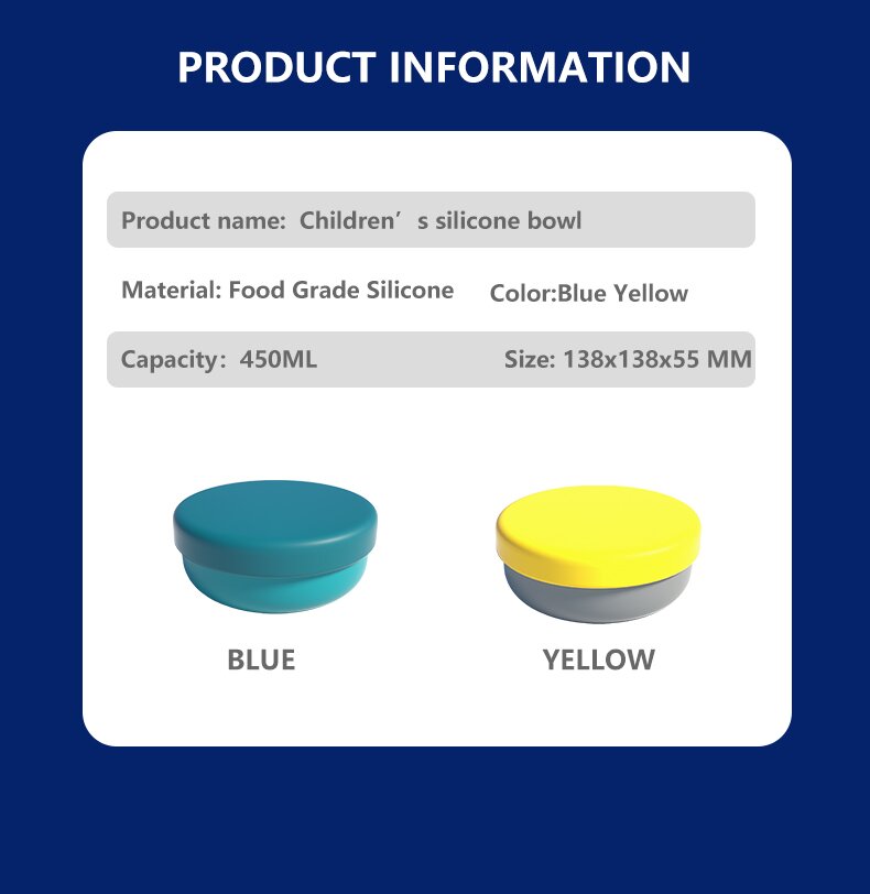 Yellow Training Infant Feeding Bowl 450ML Infant Suction Bowls For Baby