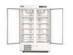 656L Ergonomic Double Glass Door Biomedical Pharmacy Vaccine Refrigerator Fridge