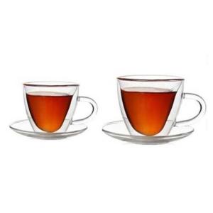 Wholesale 180ml Heat Insulated Personalized Glass Cup Heart Shape Double Wall Glass Cup from china suppliers