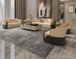 High End Hotel Lobby Furniture Genuine Leather Stainless Steel Armrest Single