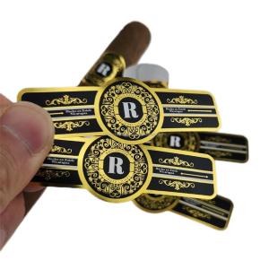 Wholesale Pantone 3D Cigar Label Printing Spot UV Gold Foil Art Paper Embossed Custom Foil Stickers from china suppliers