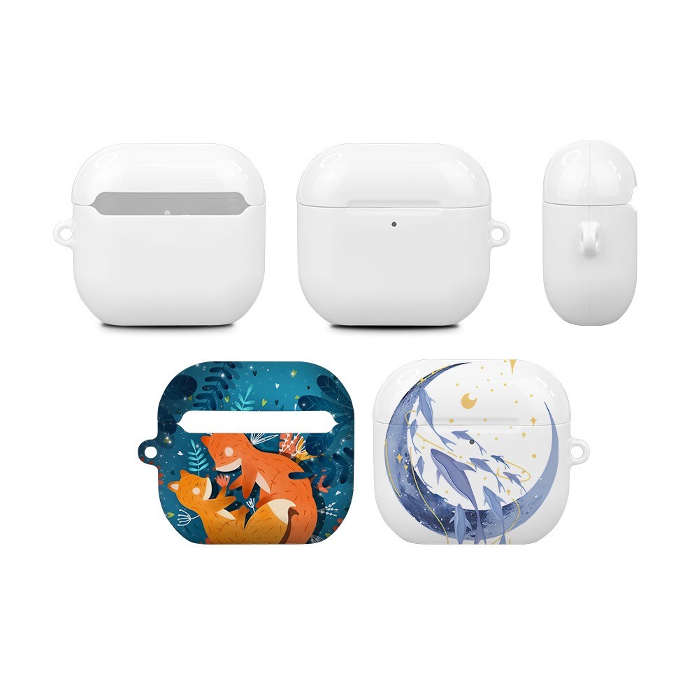 Printable Blank White 3D Sublimation Airpods 4 Case With 4 Pcs
