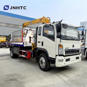 China Sinotruk HOWO 4x2 3-12TON Light Flatbed Cargo Wrecker Crane Truck on sale