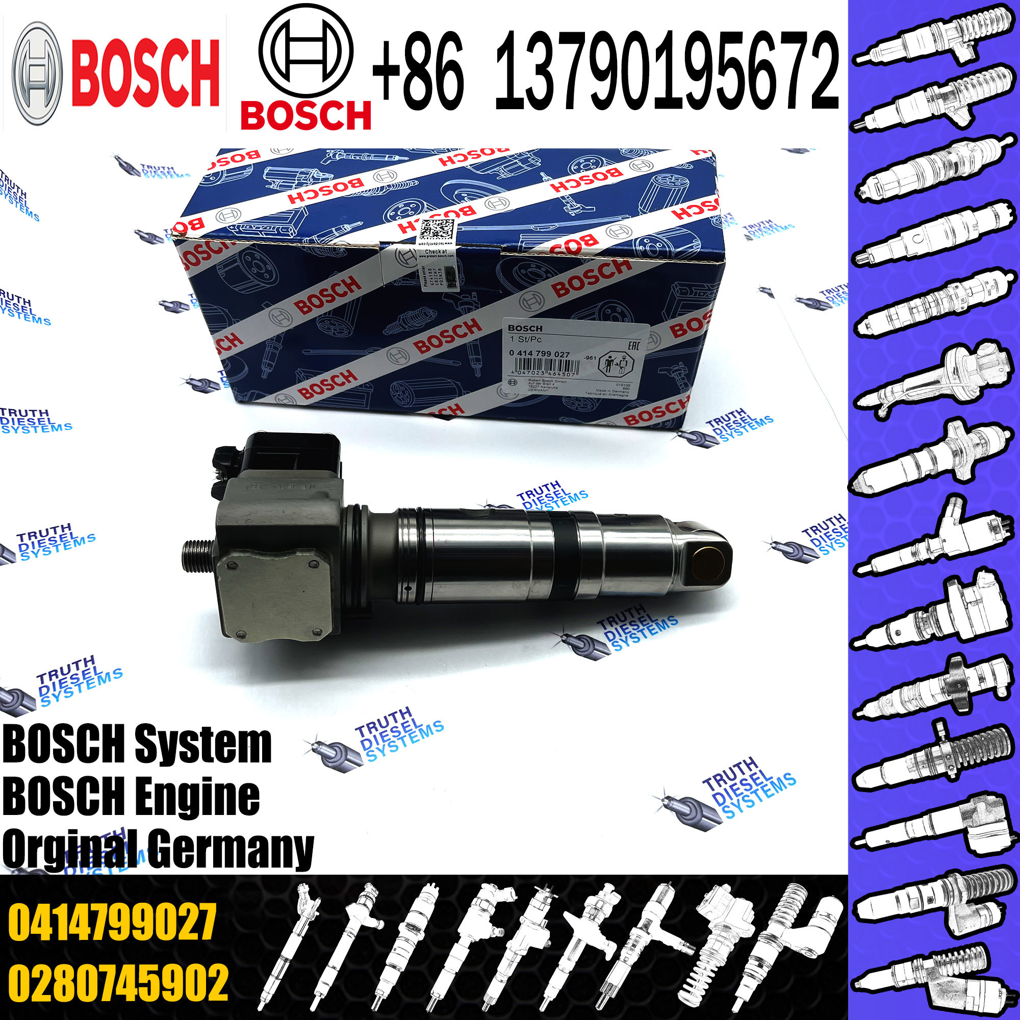 Common Rail Diesel Engine Fuel Injection Unit Pump 0986445102 0414799008 0414799027