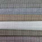 Washed Gingham Woven Stripe Cotton Linen Jacquard Fabric 110gsm