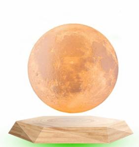 Wholesale 360 spining magnetic levitation floating 3D moon lamp light for gift ,6inch night light from china suppliers
