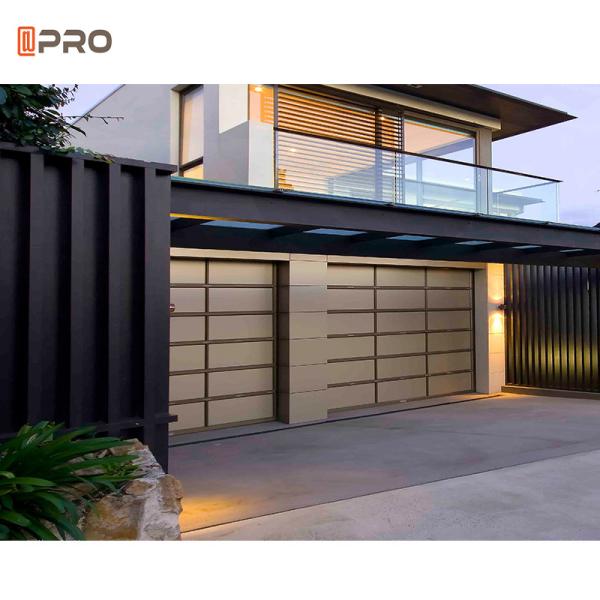 Overhead Aluminum Garage Door Heavy Duty Double Car Steel Sectional Single Skin