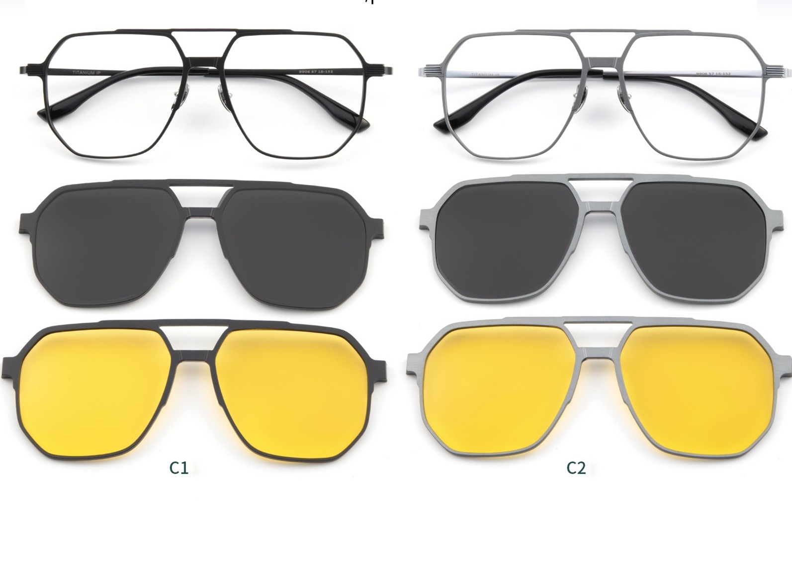 High Quality Pure Titanium Aluminum Magnetic Clip On Glasses