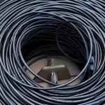 Outdoor PE UTP CAT6 Cable High Speed Lan Cable Black 23AWG Solid Copper 1000FT