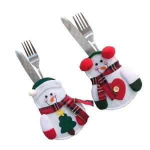 Wholesale Spoon Fork Elk Snowman Silverware Holders Holiday Home Decor from china suppliers