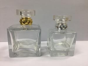 Wholesale 100ml Square Glass Cosmetic Spray Bottles / Reusable Glass Perfume Bottle with arcylic cap from china suppliers