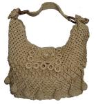 Fashion Handmade crochet hobo women beige bag