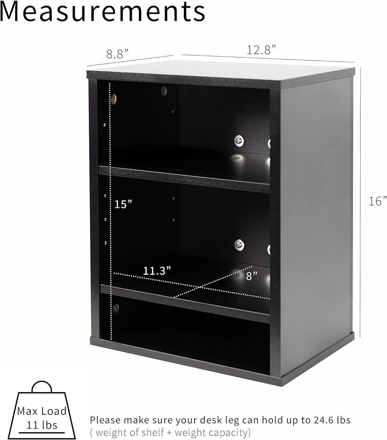 Iron Clamp-on Under Desk Shelving Unit for Organizing Office Supplies and Accessories