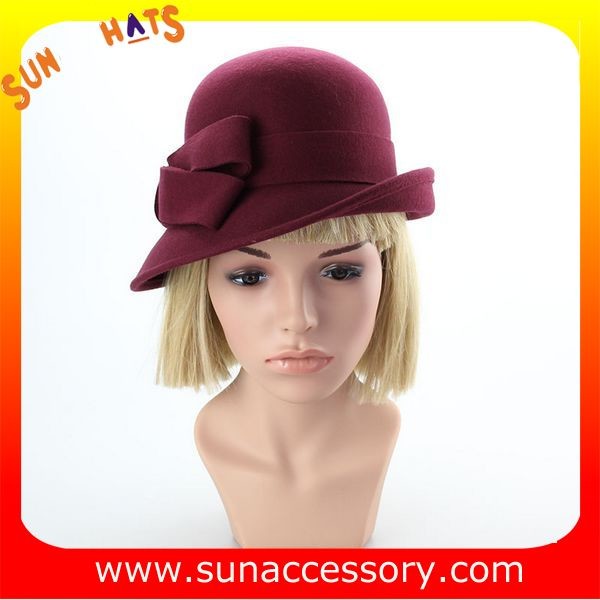 Fashion hot sale unique wool felt ladies hat, Crushable Australia wool hats for ladies