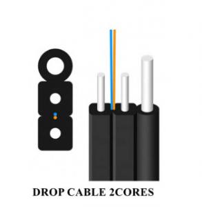 Wholesale Ftth Optical Fiber 2 Core Ftth Drop Cable G657A2 Fiber Optic Drop Cable from china suppliers
