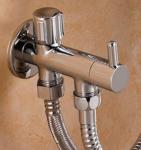 Double Outlet Connector Brass Angle Valve For Shattaf Toilet Washing Machine