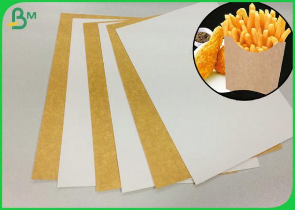 Quality One Side Coated 250g 325g White Back Kraft Paper For Making French Fries Box for sale
