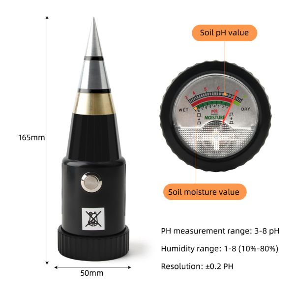 Portable Digital Handheld Soil PH Meter Tester , Soil PH Moisture Meter