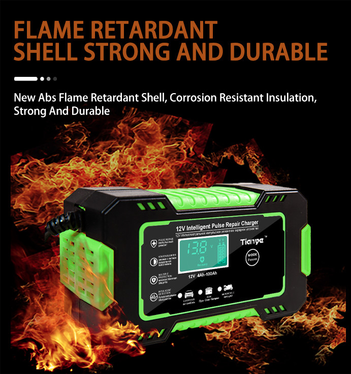 Portable AGM GEL Battery Pulse Repair Charger 12V