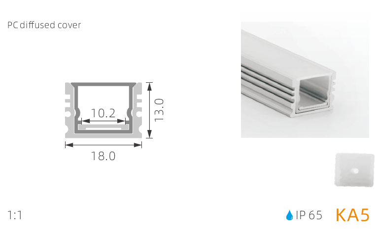 KA6 25*13mm RGB ip65 led aluminum strip extrusion for bathroom