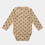 Newborn Baby Girl Deer Printed Romper Jumpsuit Long Sleeve Cotton Knit Bodysuit