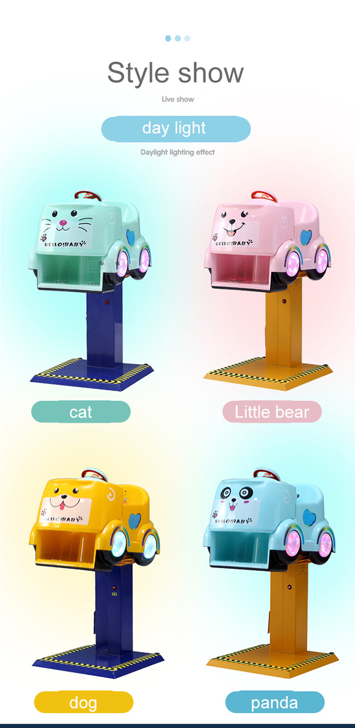 Hardware Panda Swing Kiddy Ride Machine Electric Baby Rocking Chair With Colorful Wheel