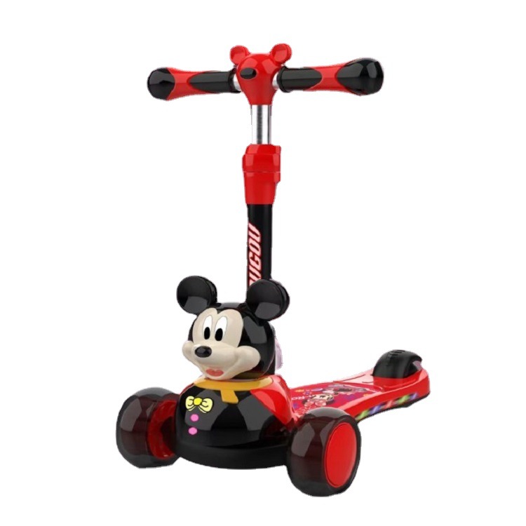 Plastic Children's Ride on Scooter Car with PU Flash Wheel Music and Folding Function
