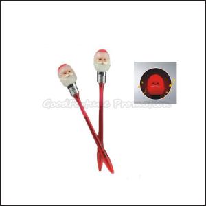 Wholesale Hot Sale Promotional printed logo led light christmas santa clause ballpoint pen gift from china suppliers