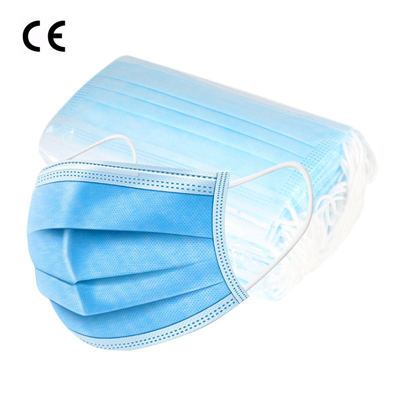 Thick 3 Ply Disposable Face Mask With Elastic Ear Loop , Non Woven Dust Face Mask