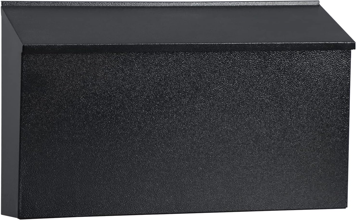 Large Wall-Mountable Mailbox 0.8mm Thickness Metal Modern Design Black Powder Coated