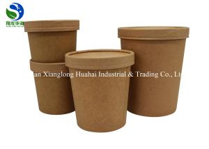 Wholesale Disposable packaged kraft cardboard paper soup cup takeaway paper soup bucket from china suppliers