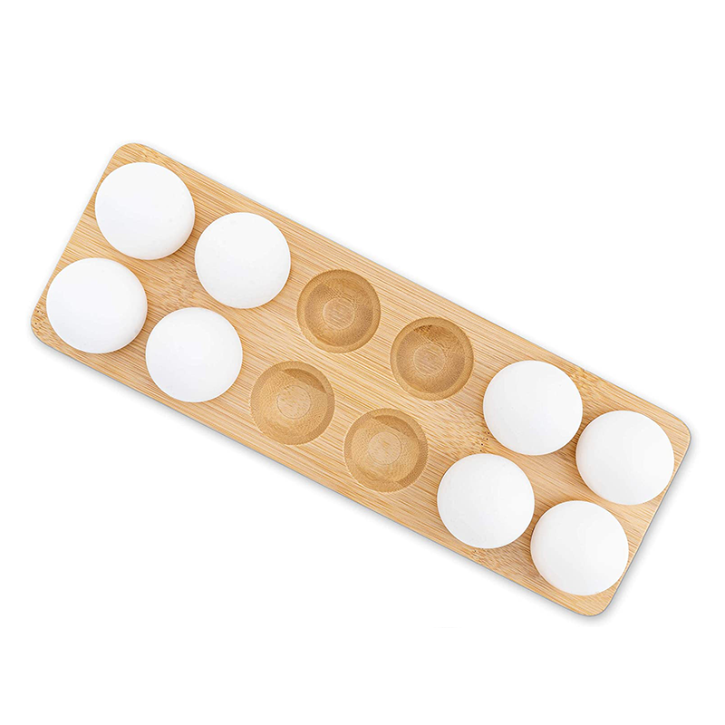 Bamboo Egg Tray For Countertop Or Refrigerator Rectangular Shape Ideal For Milk Shake