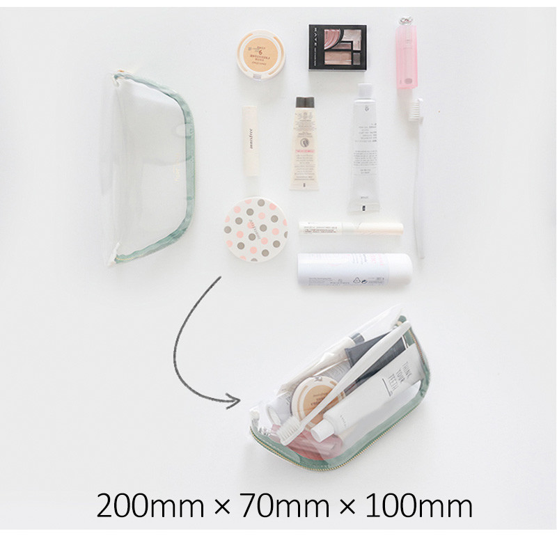Transparent Waterproof Zipper TPU Holographic Cosmetic Bag