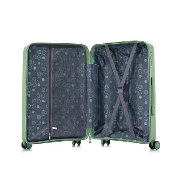 Green PP Modern Style Luggage Sets Durable Hard Shell Suitcase Waterproof Travel Cabin Luggage