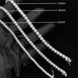 Wholesale 5MM Moissanite Tennis Chain 6.5MM Lab Diamond Tennis Chain 925 Sterling Silver from china suppliers