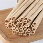 Fully Compostable Natural White Bamboo Straws For Bubble Tea 20cm