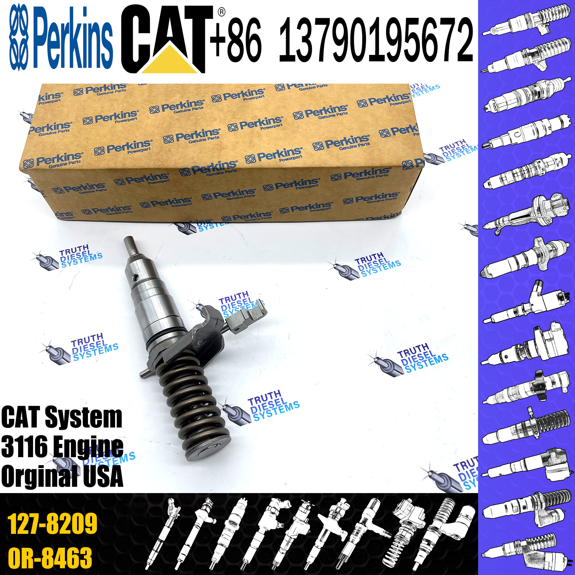 1278209 auto parts fuel injector 127-8209 1278209 injector for Caterpillar/CAT 3116 Excavator 200B 320B injector nozzle