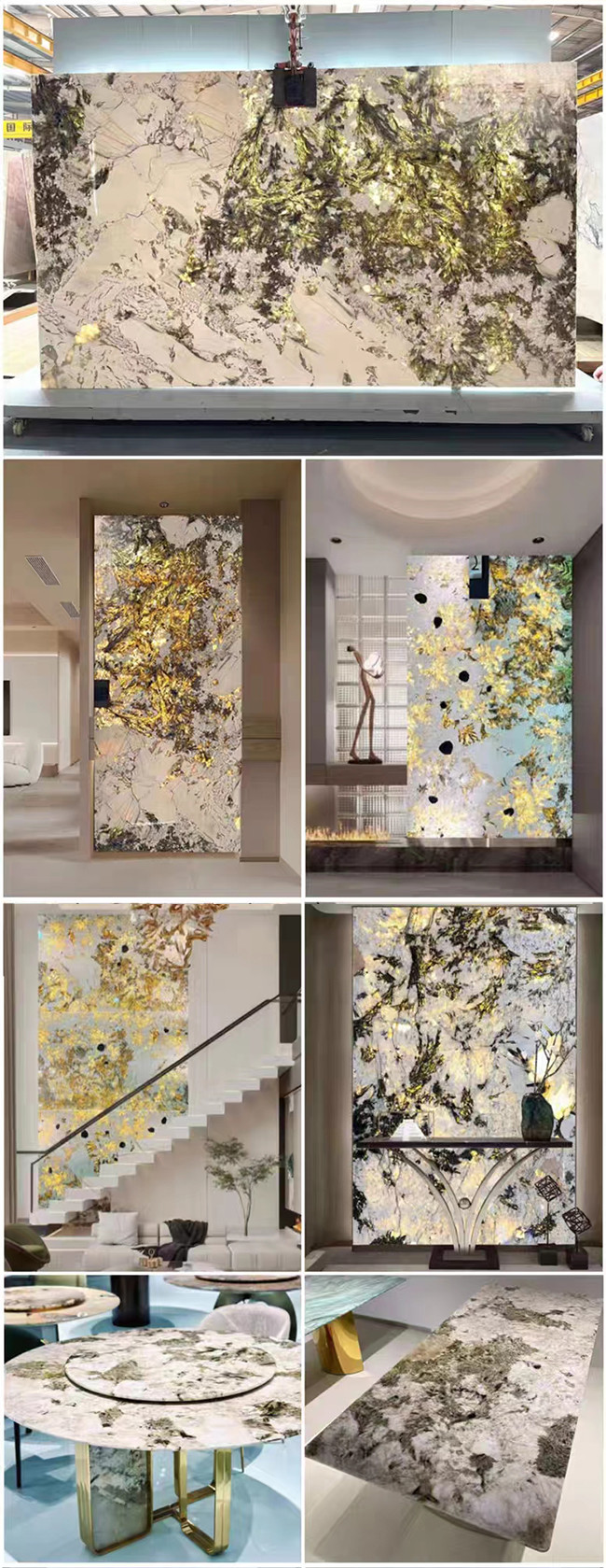 Luxury Natural Quartzite Stone Slab Hotel Villa Living Room Wall Decor Kitchen Countertop