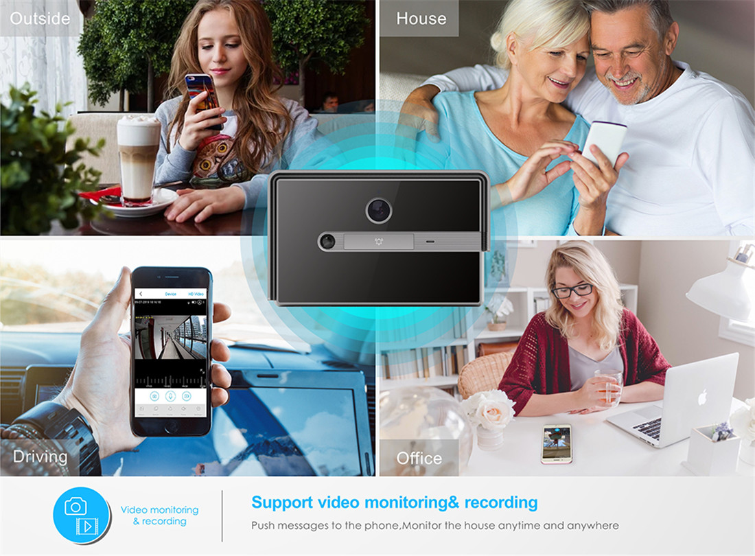 Unistone 2M Video doorbell with Dingdong with 10000mAh Battery(US-VD201)