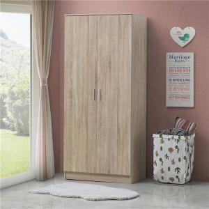 Wholesale Custom 2 Door Natural Wood Armoire Wardrobe For Clothes Big Storage Space from china suppliers