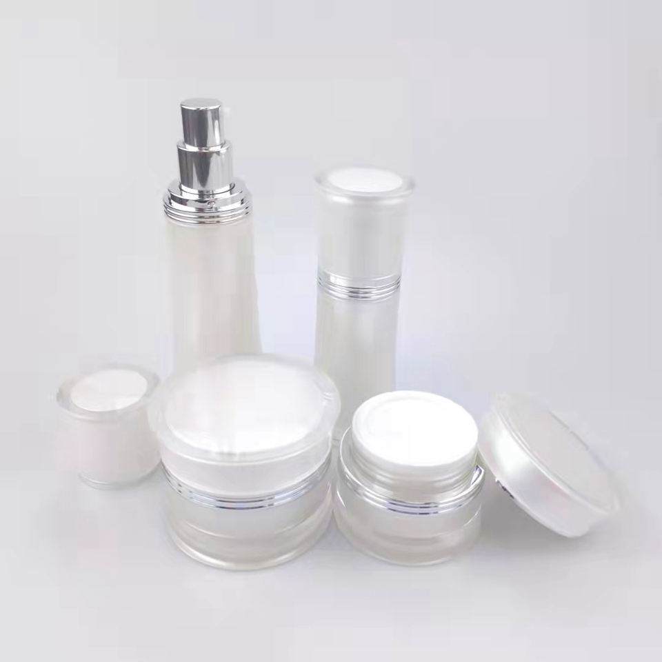 50ml White Acrylic Pump Plastic Lotion Bottles Facial Lotion Skincare Cosmetic Bottles