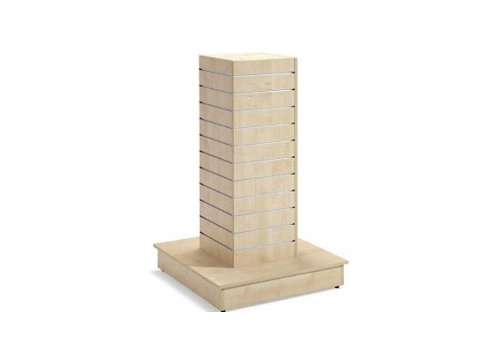 Square Type Slatwall Display Stand MDF Materials Simple Style For Displaying Clothes