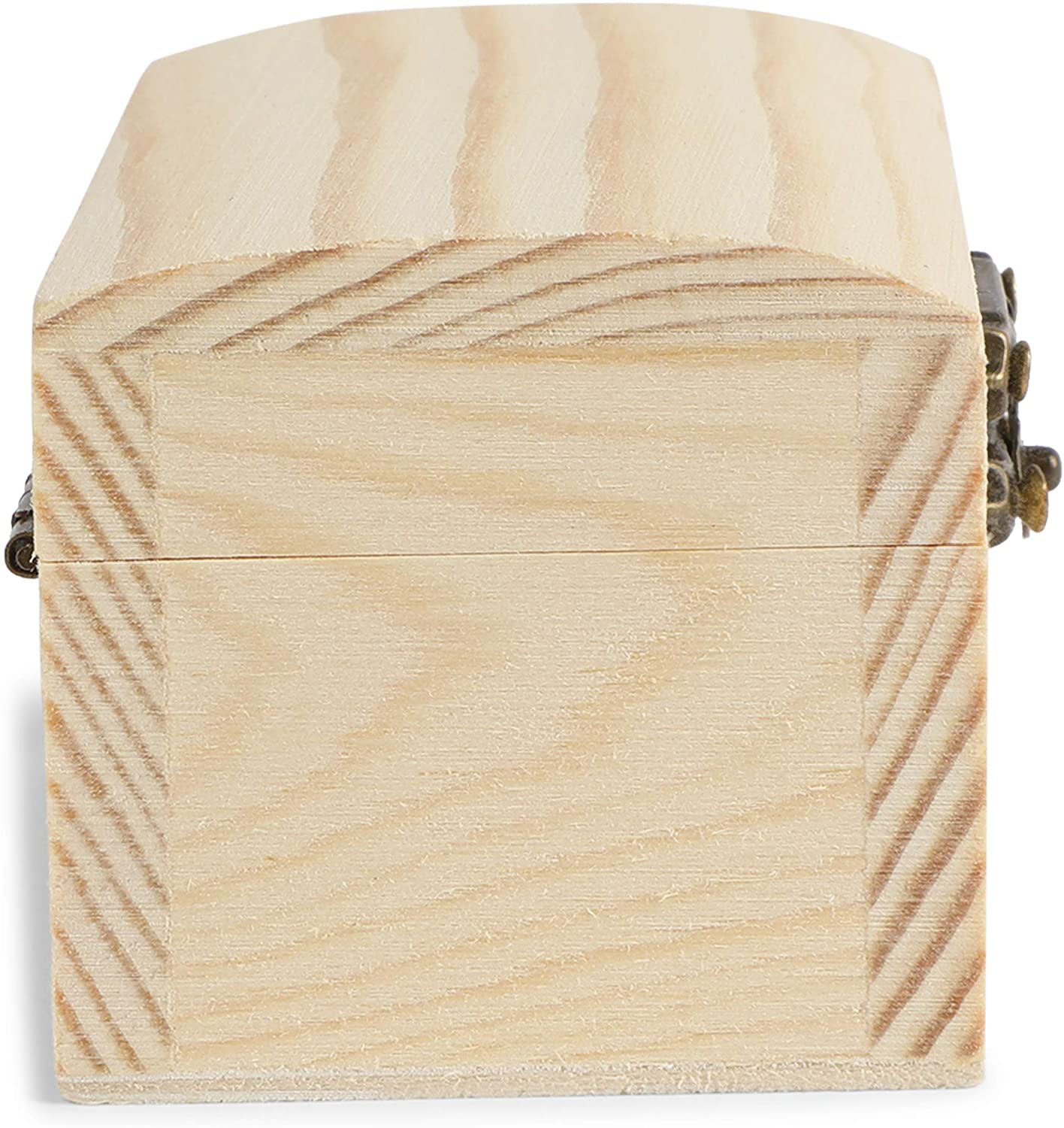 Bright Creations Unfinished Wood Treasure Chest Box with Lid & Locking Clasp 3.5 x 2.2 x 2 inches