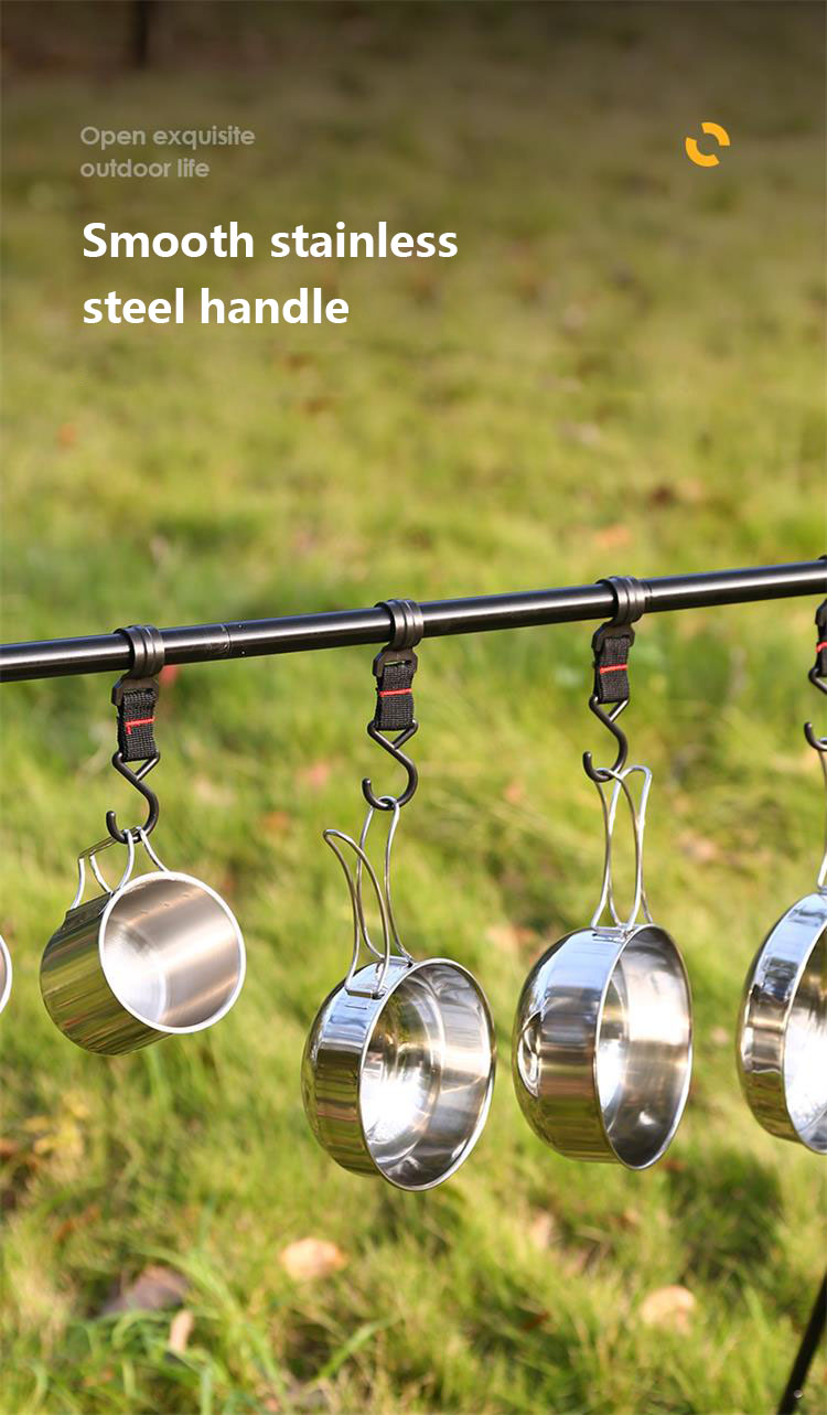 OEM Hiking Picnic Outdoor Cookware Set Stainless Steel Non Stick