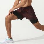 Camo Running Shorts Men 2 in 1 Double-Deck Quick Dry Gym Sport Shorts Fitness