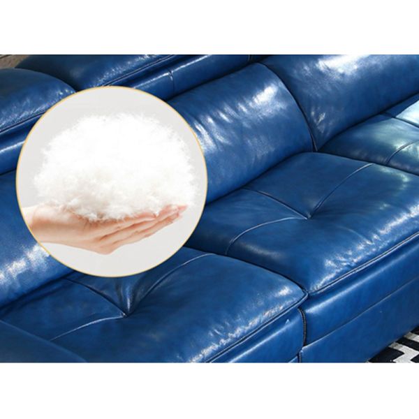 BN Multifunctional Sofa Modern Minimalist L Shape Combination with Top Layer Cowhide and USB Interface Electric Recliner