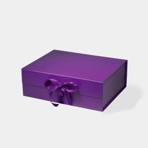 Buy cheap Royal Purple Gift Box Premium One Piece Flip Top Packaging Custom Logo Printing from wholesalers